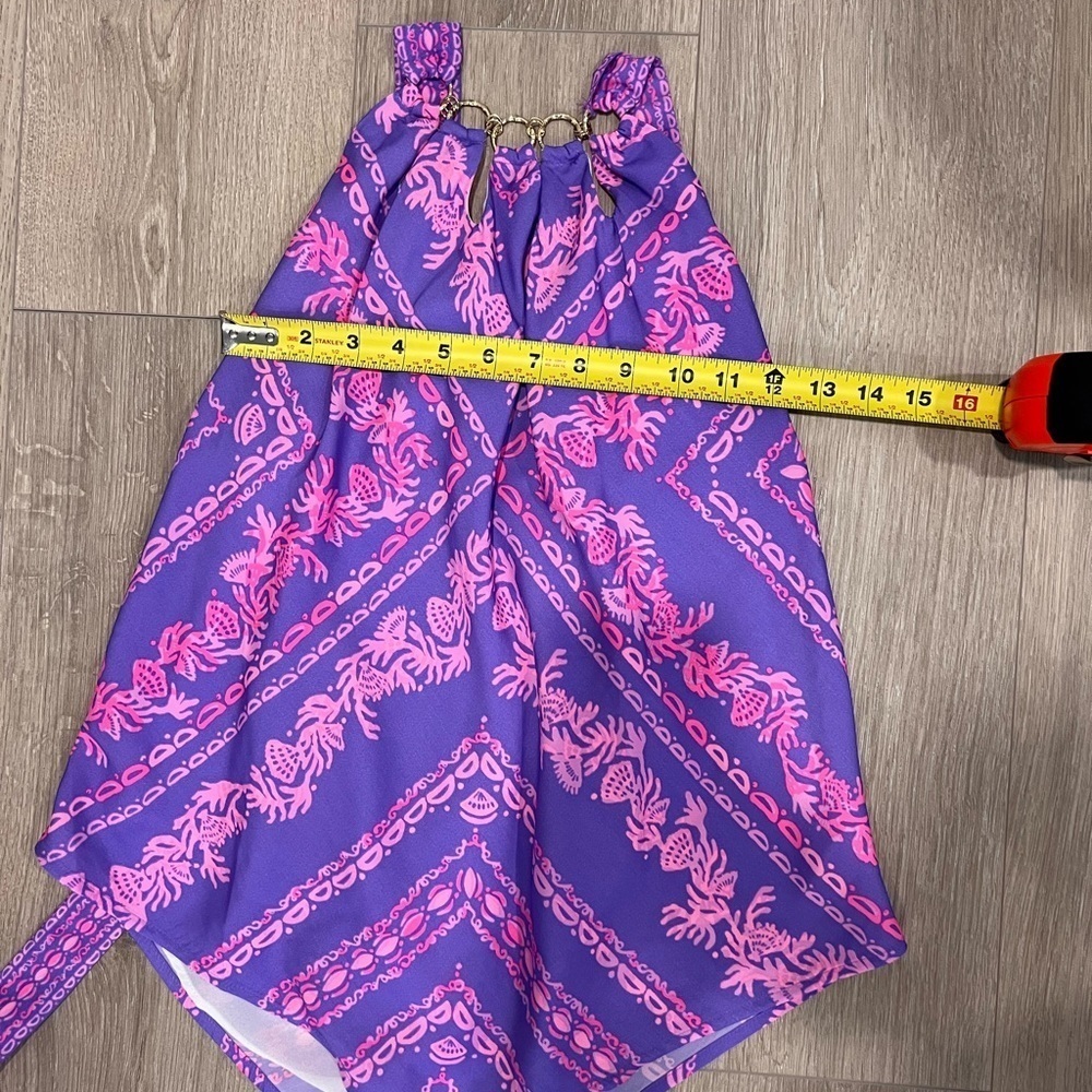 Lilly Pulitzer Purple and Pink Halter Tank Top - Picture 4 of 6